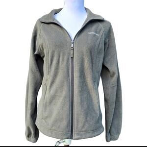 Columbia Fleece Jacket Benton Springs Size M Full Zip Pockets Olive Green